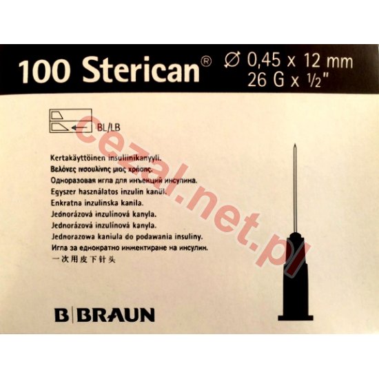 Igła BRAUN STERICAN 26 G 0,45X12 (ID3099) - Kliknij na obrazek aby go zamknąć