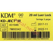 Strzykawka 20 ml KD- JECT III 3 częściowa Luer Lock (ID2486)