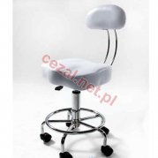 Krzesło kosmetyczne Chrom z oparciem (ID2846)