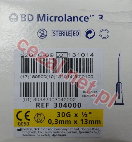 Igła BD Microlance 30Gx1/2" 0,30x13mm (ID1457) - Kliknij na obrazek aby go zamknąć
