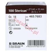 Igły iniekcyjne BRAUN STERICAN 0,45 x 25 26G x 1/2`` 4657683 (100 szt.) (ID3292)