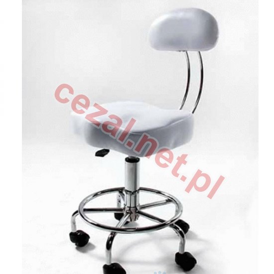 Krzesło kosmetyczne Chrom z oparciem (ID2846) - Kliknij na obrazek aby go zamknąć