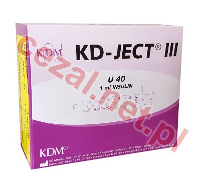 Strzykawka KD-JECT III U 40 1ML Insulinowa 27g /0,40x13mm/ (ID3321) - Kliknij na obrazek aby go zamknąć