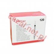 Strzykawki tuberkulinowe METIER 1ml z igłą 23G 0,6x25 nakładaną 120 sztuk(ID3307)