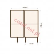 Parawan gabinetowy drewniany dwuczęściowy MP2 VENGE (ID2710)