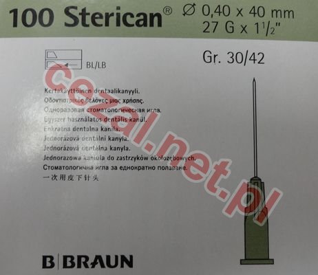 Igła BRAUN STERICAN 27Gx1 i 1/2" 0,40x40mm GR30/42 (ID1373) - Kliknij na obrazek aby go zamknąć