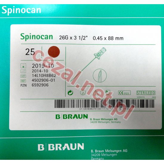 Igła BRAUN SPINOCAN 26Gx3 i 1/2" 0,45x88mm (ID1488) - Kliknij na obrazek aby go zamknąć