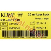 Strzykawka 20 ml KD- JECT III 3 częściowa Luer Lock (ID2486)