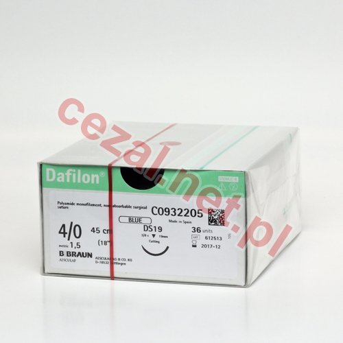Nici chirurgiczne niewchłanialne Dafilon DS19 4/0 45 cm (ID3452) - Kliknij na obrazek aby go zamknąć